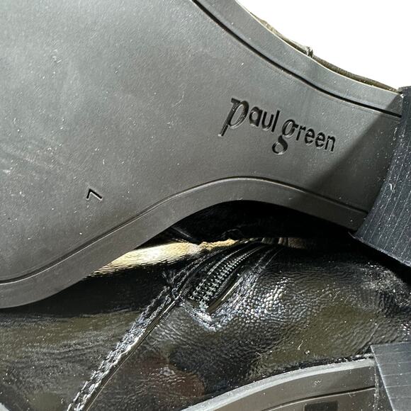 Paul Green NWOB Panache Waterproof Patent Leather Black Bootie Size 7 UK US 9.5 - Picture 9 of 9
